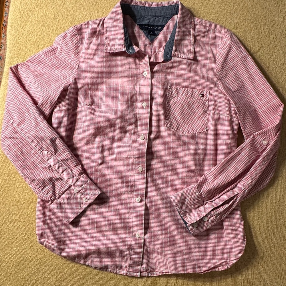 Tommy Hilfiger Pink & White Check Button-Down Shirt